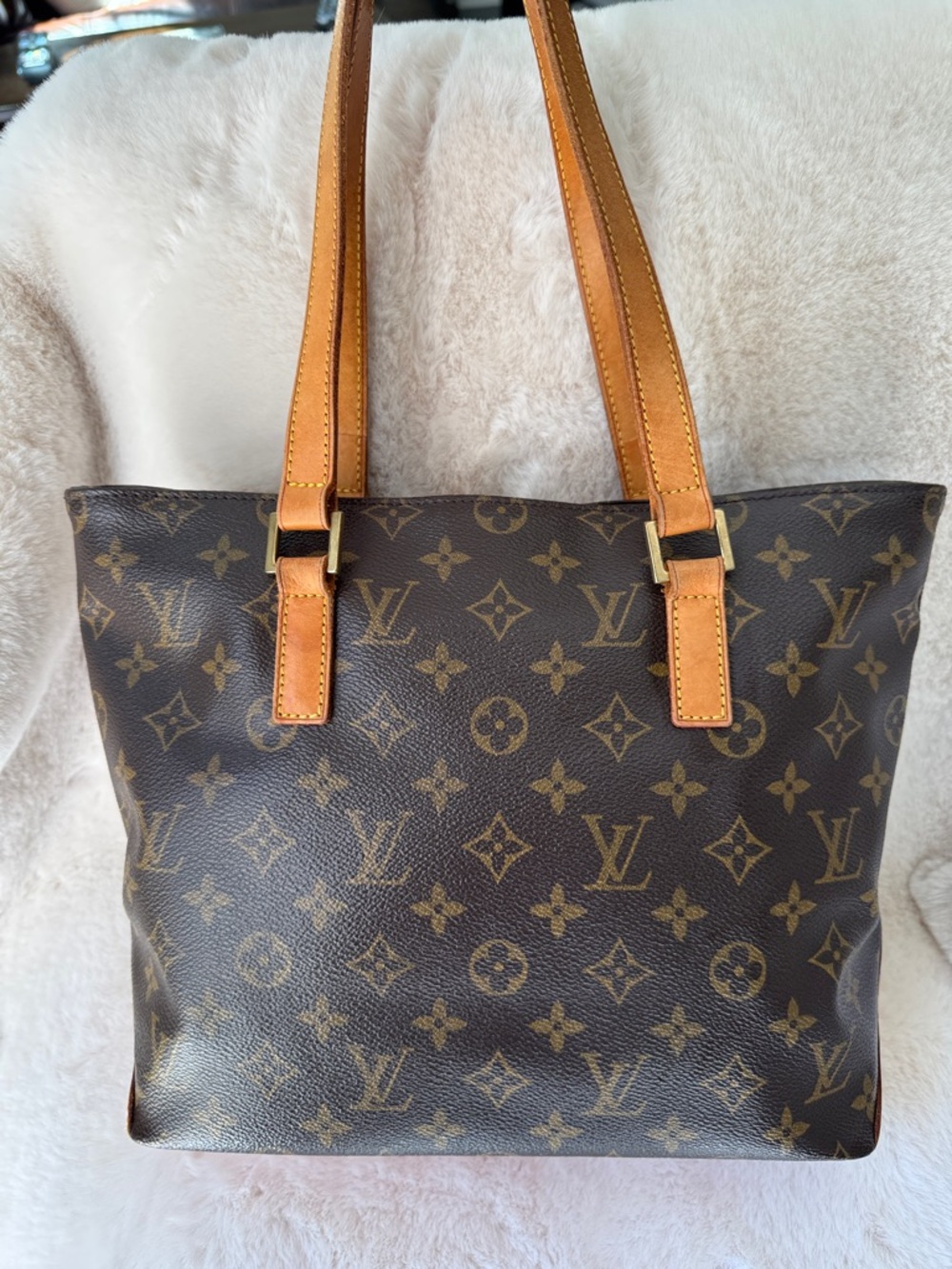 Louis Vuitton Cabas Piano Monogram Canvas shoulder bag with Vachetta trim - Picture 10 of 16